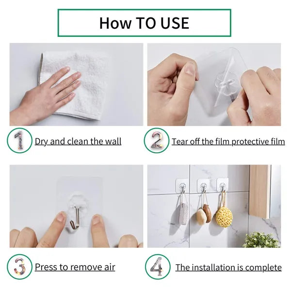 Multi Use-Adhesive Hooks Heavy Duty Wall Hooks (Pack Of 30)