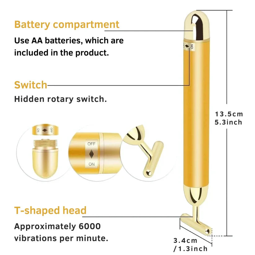 24K Gold Electric Facial Massage Roller 🌟50% OFF