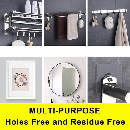 Wall Hooks, Adhesive Wall Screws Hanging Nails, No-Drilling Waterproof Screw Free Stickers for Hanging, Heavy-Duty Adhesive Wall Mount Screw Hooks for Kitchen Bathroom Bedroom Living Room 12 Pcs
