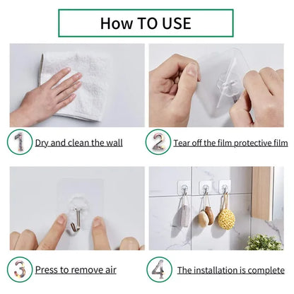 Multi Use-Adhesive Hooks Heavy Duty Wall Hooks (Pack Of 30)