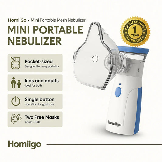 HomiigoIN® Mini Portable Mesh Nebulizer