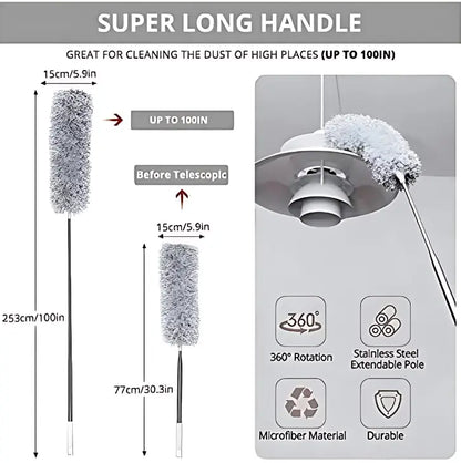 100 inch Stainless Steel Microfiber Feather Ceiling Duster
