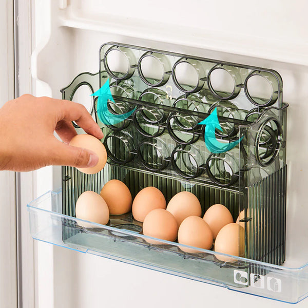 Flippable Egg Rack | Smart, Space-Saving Storage for Eggs | 30 Eggs