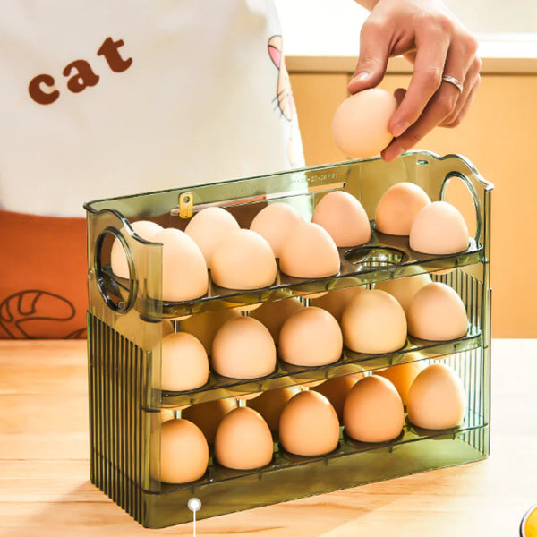 Flippable Egg Rack | Smart, Space-Saving Storage for Eggs | 30 Eggs