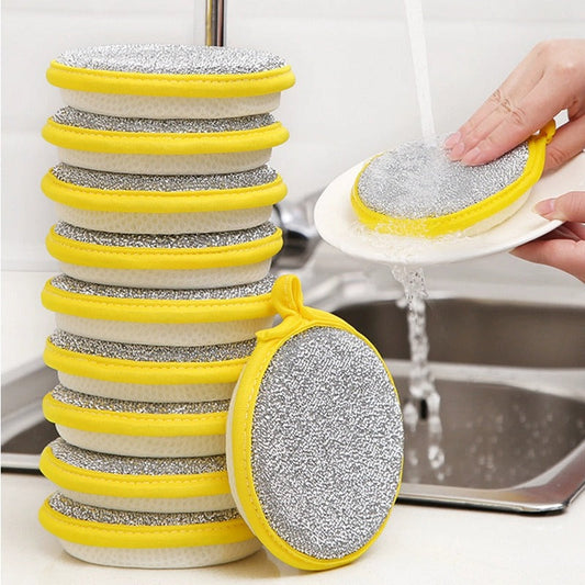 2 in 1 Stainless Steel with Sponges Scrubber (Pack of 5)