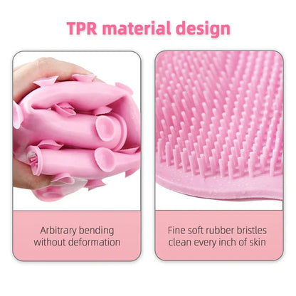 Silicone Shower Foot Scrubber Mat with Wall-Mounted Suction Cups