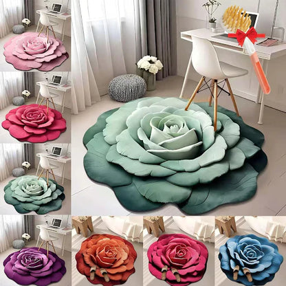 🌺Limited Time Half Price - Floral Plush and Diatomaceous Earth Floor Mat